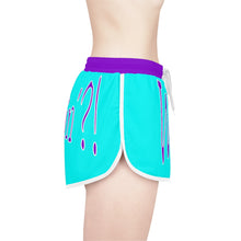 Load image into Gallery viewer, Women&#39;s Relaxed Shorts What&#39;s Stirrin&#39;?! Main (Aqua, Purple)