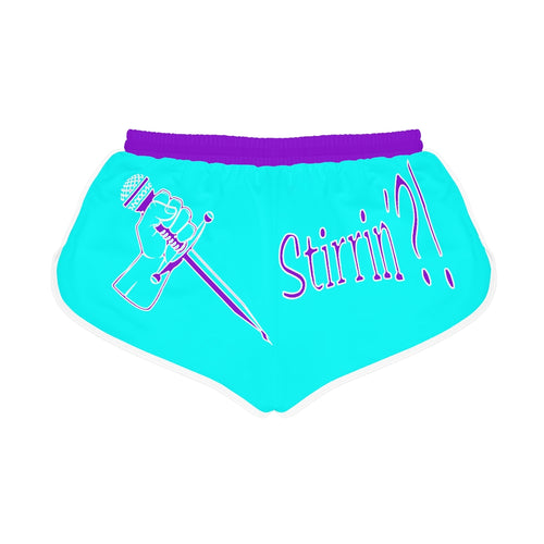 Women's Relaxed Shorts What's Stirrin'?! Main (Aqua, Purple)