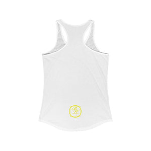 What's Stirrin'?! Main Women's Racerback Tank (White, Yellow)