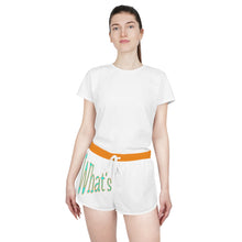 Load image into Gallery viewer, Women&#39;s Relaxed Shorts What&#39;s Stirrin&#39;?! Main (White, Aqua/Orange)