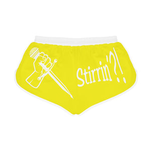 Women's Relaxed Shorts What's Stirrin'?! Main (Yellow, White)