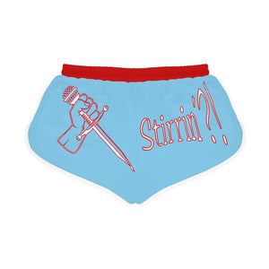 Women's Relaxed Shorts What's Stirrin'?! Main(Baby Blue; White/Red)