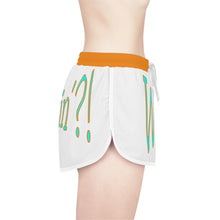 Load image into Gallery viewer, Women&#39;s Relaxed Shorts What&#39;s Stirrin&#39;?! Main (White, Aqua/Orange)