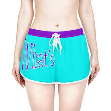 Load image into Gallery viewer, Women&#39;s Relaxed Shorts What&#39;s Stirrin&#39;?! Main (Aqua, Purple)