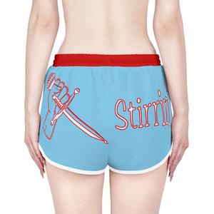 Women's Relaxed Shorts What's Stirrin'?! Main(Baby Blue; White/Red)