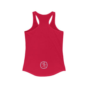 What's Stirrin'?! Main Women's Racerback Tank (Red, Baby Blue/White)