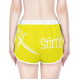 Women's Relaxed Shorts What's Stirrin'?! Main (Yellow, White)