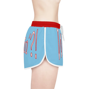 Women's Relaxed Shorts What's Stirrin'?! Main(Baby Blue; White/Red)