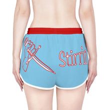 Load image into Gallery viewer, Women&#39;s Relaxed Shorts What&#39;s Stirrin&#39;?! Main(Baby Blue; White/Red)