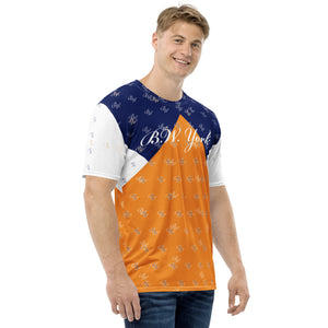 BW Covering Men's T-shirt (Navy Blu, Orng, Wht)