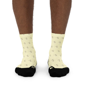 BW York Khaki, Brown and White Ankle socks