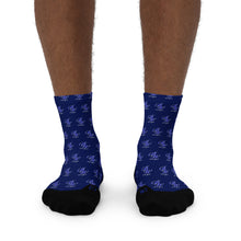 Load image into Gallery viewer, BW York Navy Blue, Blue and White Ankle socks