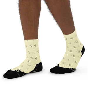 BW York Khaki, Brown and White Ankle socks