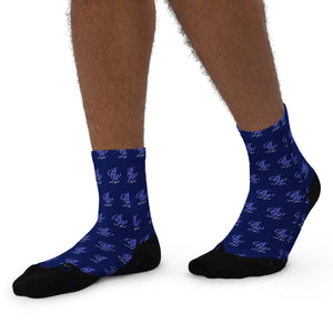 BW York Navy Blue, Blue and White Ankle socks