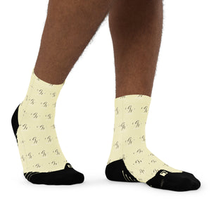 BW York Khaki, Brown and White Ankle socks