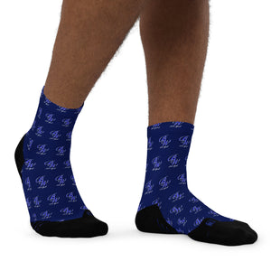 BW York Navy Blue, Blue and White Ankle socks