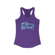 Load image into Gallery viewer, What&#39;s Stirrin&#39;?! Main Women&#39;s Racerback Tank (Purple, Aqua/White)