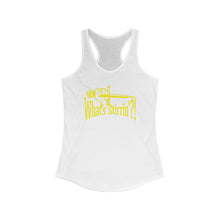 Load image into Gallery viewer, What&#39;s Stirrin&#39;?! Main Women&#39;s Racerback Tank (White, Yellow)